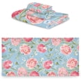thumbnail image 2 of SKYSONIC Red Summer Flowers Bath Towels Soft Absorbent Bath Towels Bath Towel Set of 3 for Home Hotel Bathroom Decor, 2 of 7