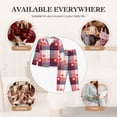 thumbnail image 5 of Goofa Heart Plaid Printed Women’s 2 Piece Pajama Set Super,Pajamas Women's Long Sleeve Sleepwear Soft Button Down Loungewear Pjs Lounge Set Nightwear-, 5 of 9