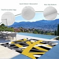 thumbnail image 3 of Yellow Black Geometric Outdoor Rug for Patio/Deck/Porch, Non-Slip Large Area Rug 4 x 6 Ft, Modern Art Abstract Grey Line Indoor Outdoor Rugs Washable Area Rugs, Reversible Camping Rug Carpet Runner, 3 of 8
