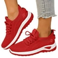 thumbnail image 5 of XIMIN Womens Stretchy Mesh Wedge Orthopedic Ultra-Light Sneakers with Arch Support Air Cushion Road Shoes Comfort Lace Up Non Slip Breathable Casual Walking Running Shoes Tennis Sneakers, 5 of 6