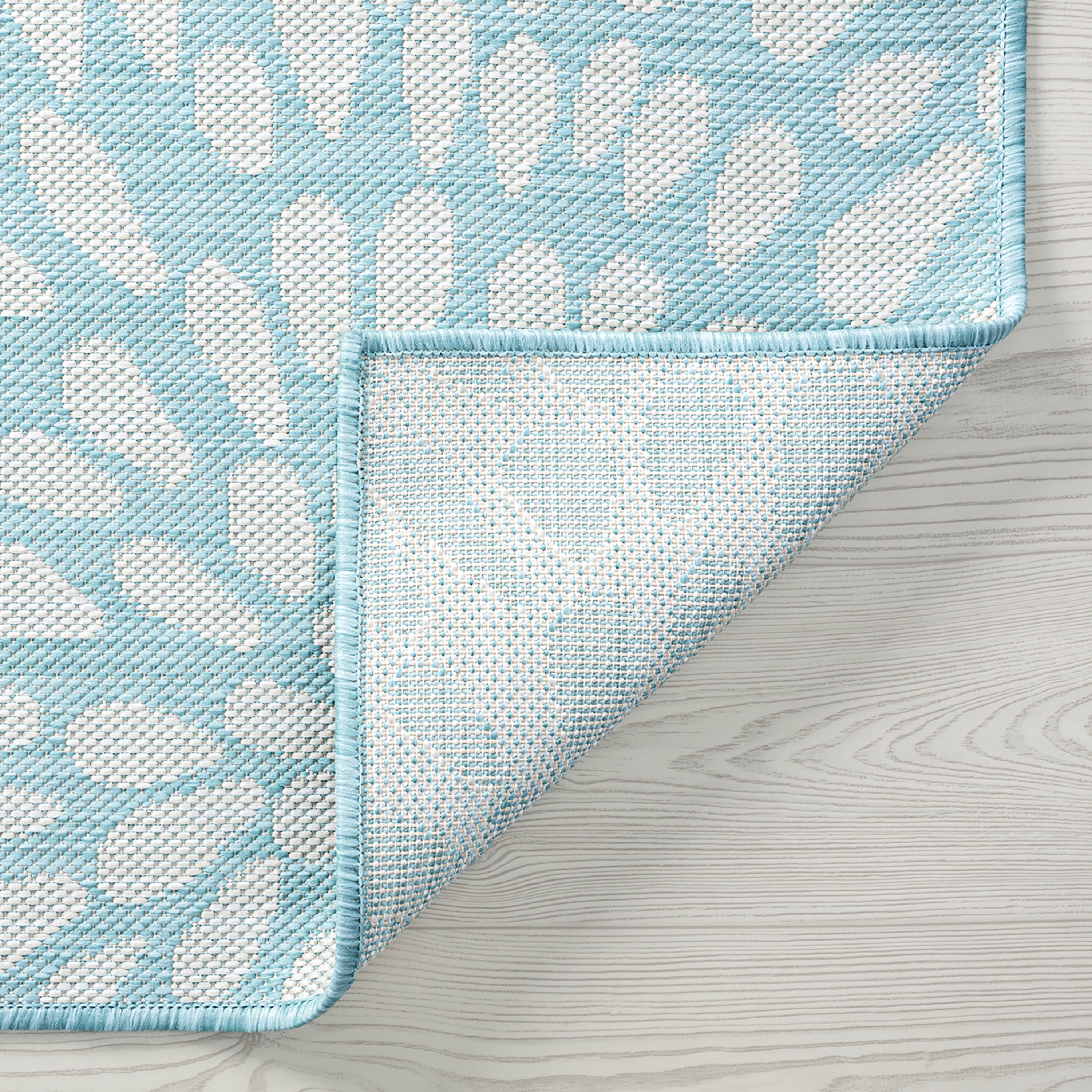 5x8 Water Resistant, Indoor Outdoor Rugs for Patios, Front Door Entry, Entryway, Deck, Porch, Balcony | Outside Area Rug for Patio | Aqua, Floral | Size: 5'3'' x 7'3''