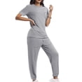 thumbnail image 2 of Shine Up Jogger Sets for Women Sweatsuit 2 Piece Lounge Set Solid Outfits Sets Casual Tracksuits with Pockets, 2 of 7
