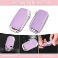 thumbnail image 3 of Key Fob Cover Compatible with Kia K5 Forte Sportage Soul Seltos Telluride Sorento Niro 5 Button TPU Leather Zinc Alloy Keychain Case Holder Protector,Purple, 3 of 7