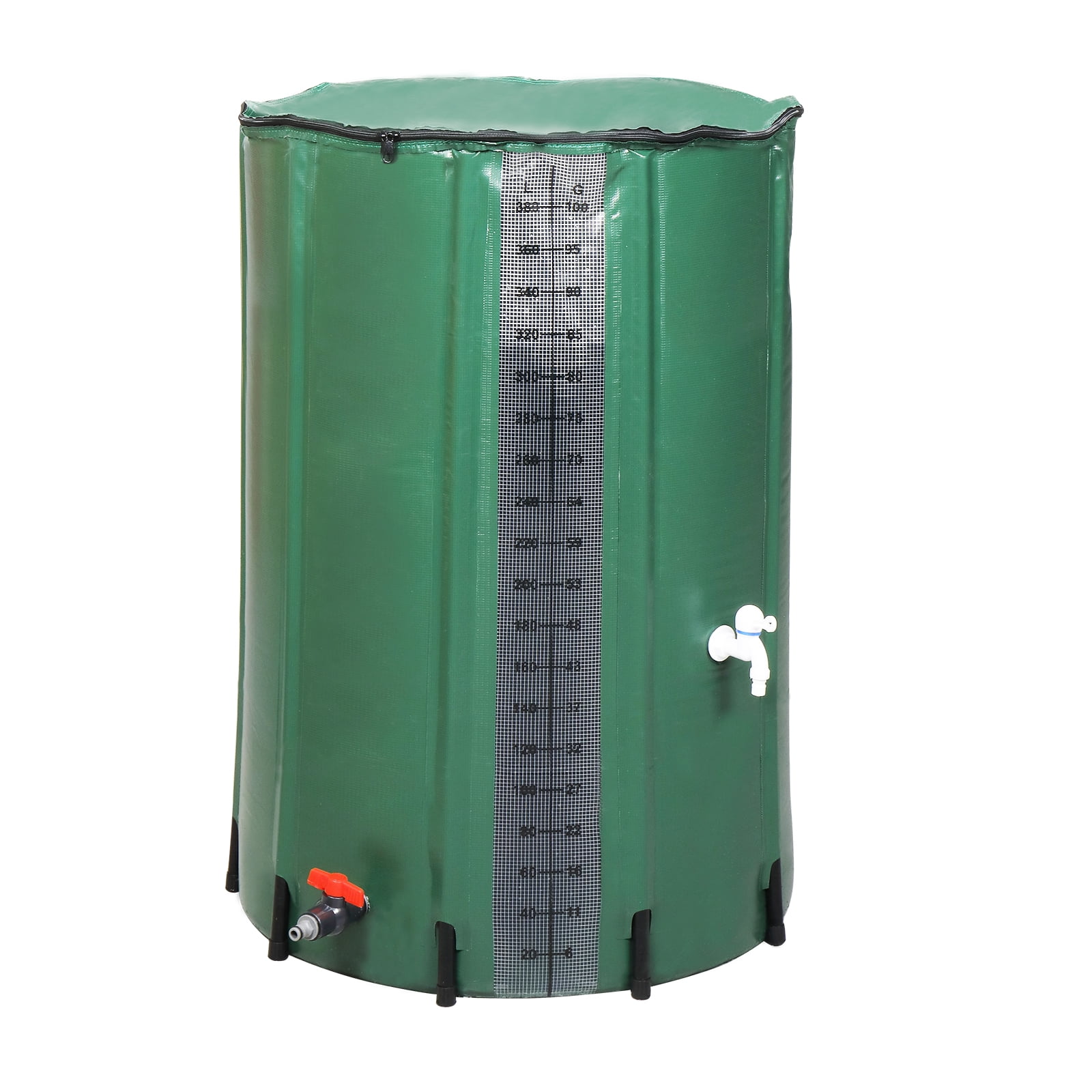 100 Gallon PVC Rain Barrel With Measuring Scale, Green