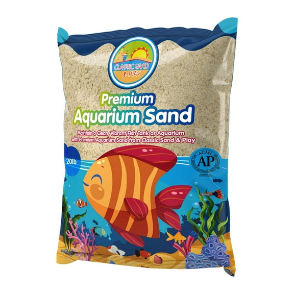 CLASSIC SAND & PLAY Natural Aquarium Sand for Freshwater and Saltwater Tanks, 20 lb. Bag