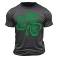 thumbnail image 3 of lcziwo St Patricks Days Shirts Men Green Shamrock Print Tees Casual Streetwear Short Sleeve Pullover Tops Crewneck Big and Tall Daily T Shirts Prime Today,Gray,L, 3 of 6