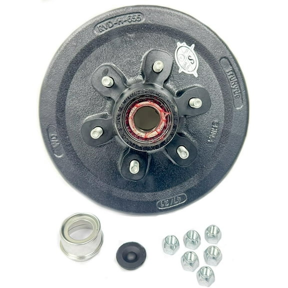 SOUTHWEST WHEEL Pre-Greased 6-5.5" Trailer Hub/Drum with Parts for a 5,200 lbs. Trailer Axle