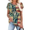 thumbnail image 3 of Youyipin Womens Tops Women's American Flag Shirts Tee 4Th Of July T Shirts Patriotic Short Sleeve Star Stripes Usa Tee Summer Tops For Women, 3 of 4