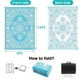 thumbnail image 5 of Findosom 9'x12' Boho Mandala Outdoor Rug Patio Rug Large Reversible Plastic Straw Rug RV Outdoor Mat Waterproof Foldable Portable Camping Mat for RV,Patio,Backyard,Deck,Picnic,Beach, 5 of 9