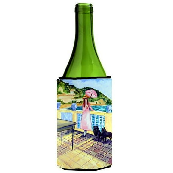 Lady With Her Schipperke Wine bottle sleeve Hugger