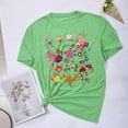 thumbnail image 3 of Blusas de Verano de las Mujeres Flor Impresa Cuello Redondo Manga Corta Superior, Verano Superior de las Mujeres, 3 of 4