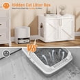 thumbnail image 3 of Garvee Cat Litter Box Enclosure, Hidden Cat Litter Box Cabinet with Double Doors, Ventilation, and Cushion Pads, Farmhouse Wooden Kitty Furniture for Cats and Small Pets, White, 3 of 8