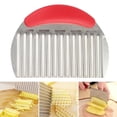 thumbnail image 1 of Coofit Crinkle Cutter Stainless Steel French Fry Slicer Wavy Chopper for Kitchen, 1 of 10
