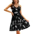 thumbnail image 1 of Entomologist s Sweetheart Knot Flared Dress Fashion Design Large Size Loose Dress Bugs Bug Pattern Insects Black And, 1 of 5
