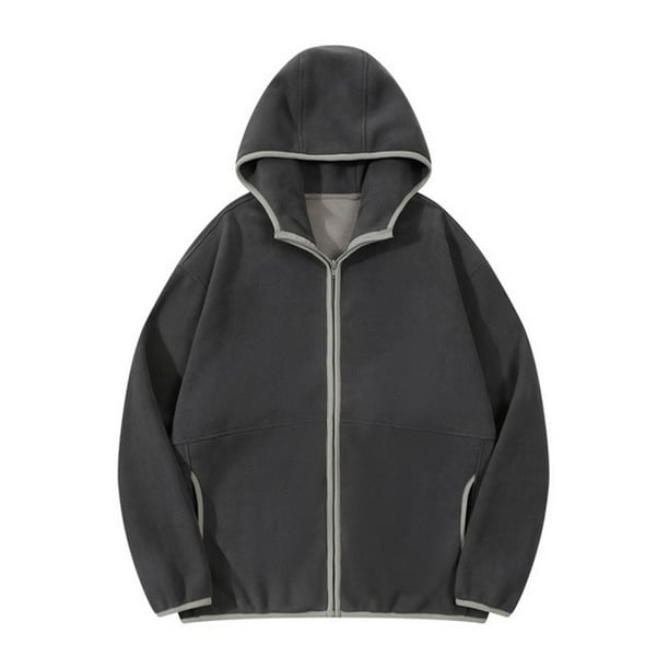 Sudadera con capucha para hombre, sudadera con capucha de manga larga lisa, forro polar con cremallera, abrigo grueso y cálido, sudaderas para hombre, blusa de poliéster