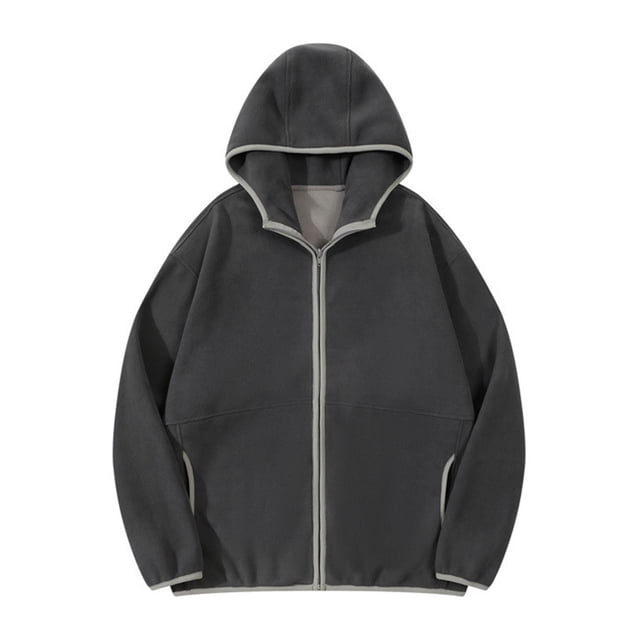 Sudadera con capucha para hombre, sudadera con capucha de manga larga lisa, forro polar con cremallera, abrigo grueso y cálido, sudaderas para hombre, blusa de poliéster