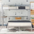 thumbnail image 2 of Cfowner Twin Over Full Bunk Bed with Desk and Ladder, Metal Bunk Beds Frame for Bedroom Dorm, 2 of 6