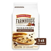 Pepperidge Farm Farmhouse Thin and Crispy Dark Chocolate Chip Cookies, 6.9 oz Bag (14 Cookies)