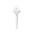 thumbnail image 3 of Angara Freshwater Cultured Pearl Ring with Bypass Shank in 14K White Gold for Women | June Birthstone Jewelry for Her, 3 of 8