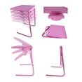 thumbnail image 4 of 5 Star Super Deals Adjustable Portable Folding TV Tray with Cup Holder and Stability Bar, Pink, 4 of 7