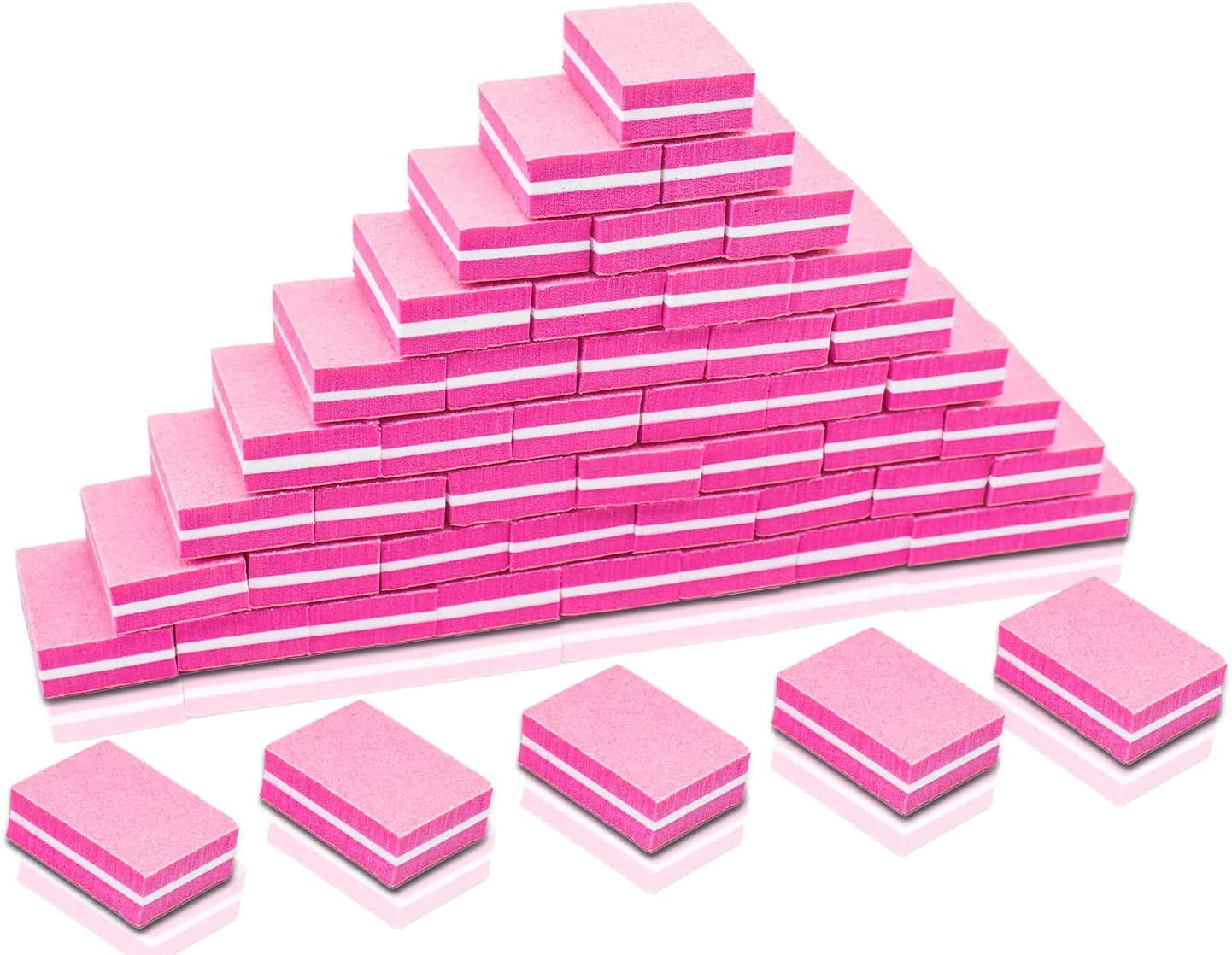 50Pcs Mini Nail Buffers 100/180 Grit Nail Buffers Bulk for Natural