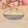 thumbnail image 2 of Crystal Pear Silvertone Tiara Gifts for Women Ct 0.01 Birthday Gifts, 2 of 4