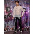 thumbnail image 2 of Unique Bargains Men's Mesh T-Shirt Long Sleeves Club Party See Through Sheer Top Tee XL White, 2 of 6