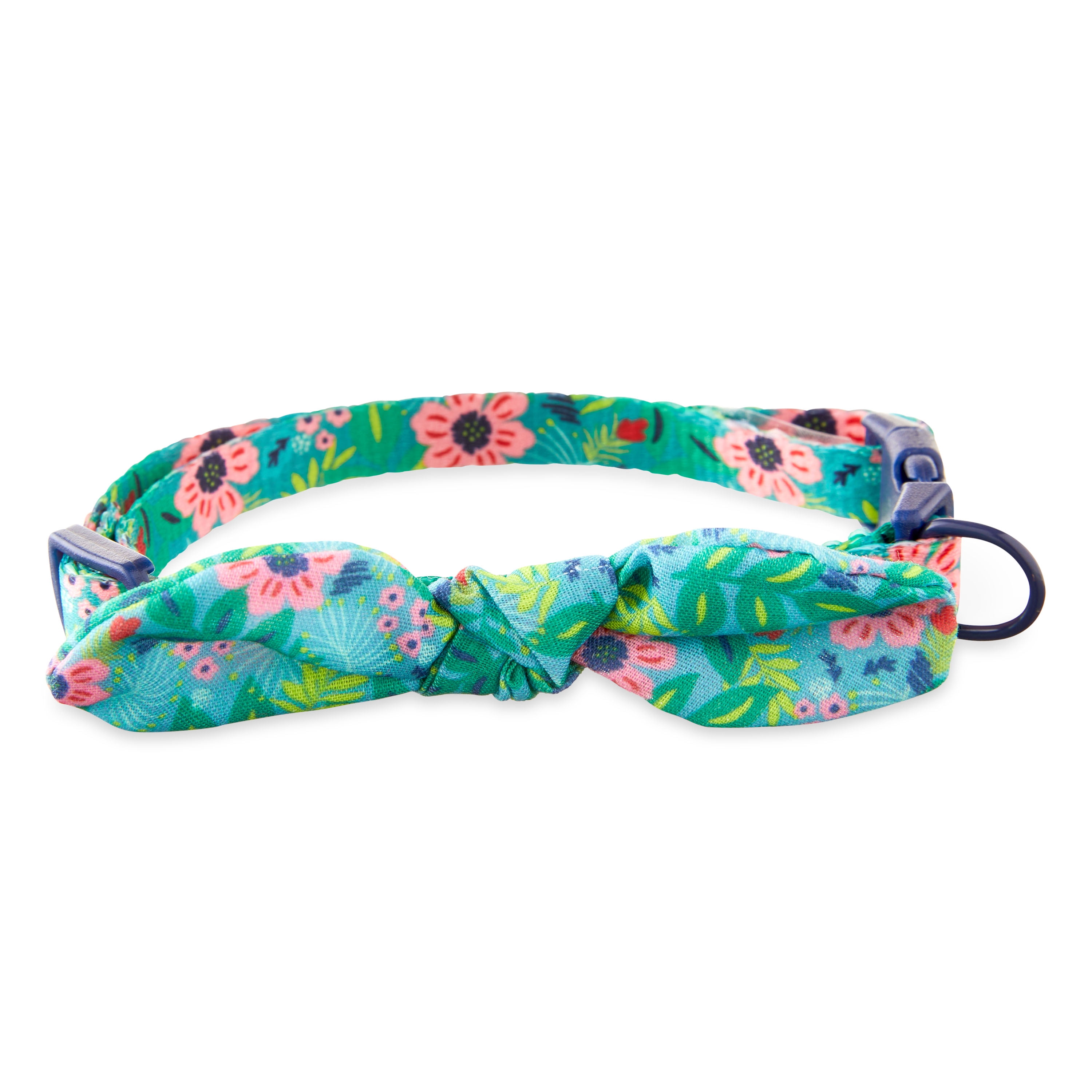 Vibrant Life Polyester Jungle Floral Fashion Dog Collar, Green, S