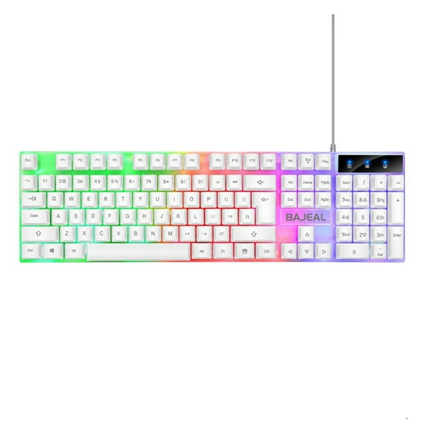 Teclado para Juegos Retroiluminado Siete Luces Colores 98 Teclas Cable 1 5 M Computadora Portátil PC Gamer