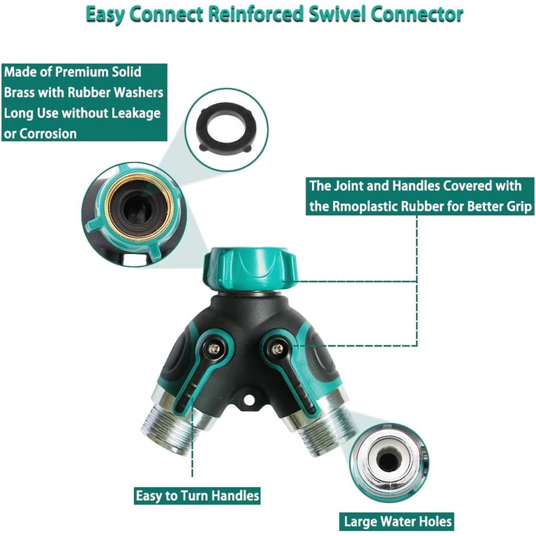 Aedavey 2-Way Heavy-Duty Hose Splitter with Shut-Off Valve photo 7