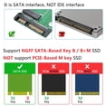 thumbnail image 4 of Adaptador M.2 SATA de 22 pines (7 + 15) SATA III NGFF M.2 SATA basado en clave B/B + M para SSD 6Gbps M.2 a tarjeta adaptadora SATA para ordenador portátil de escritorio Xemadio 2035561, 4 of 9