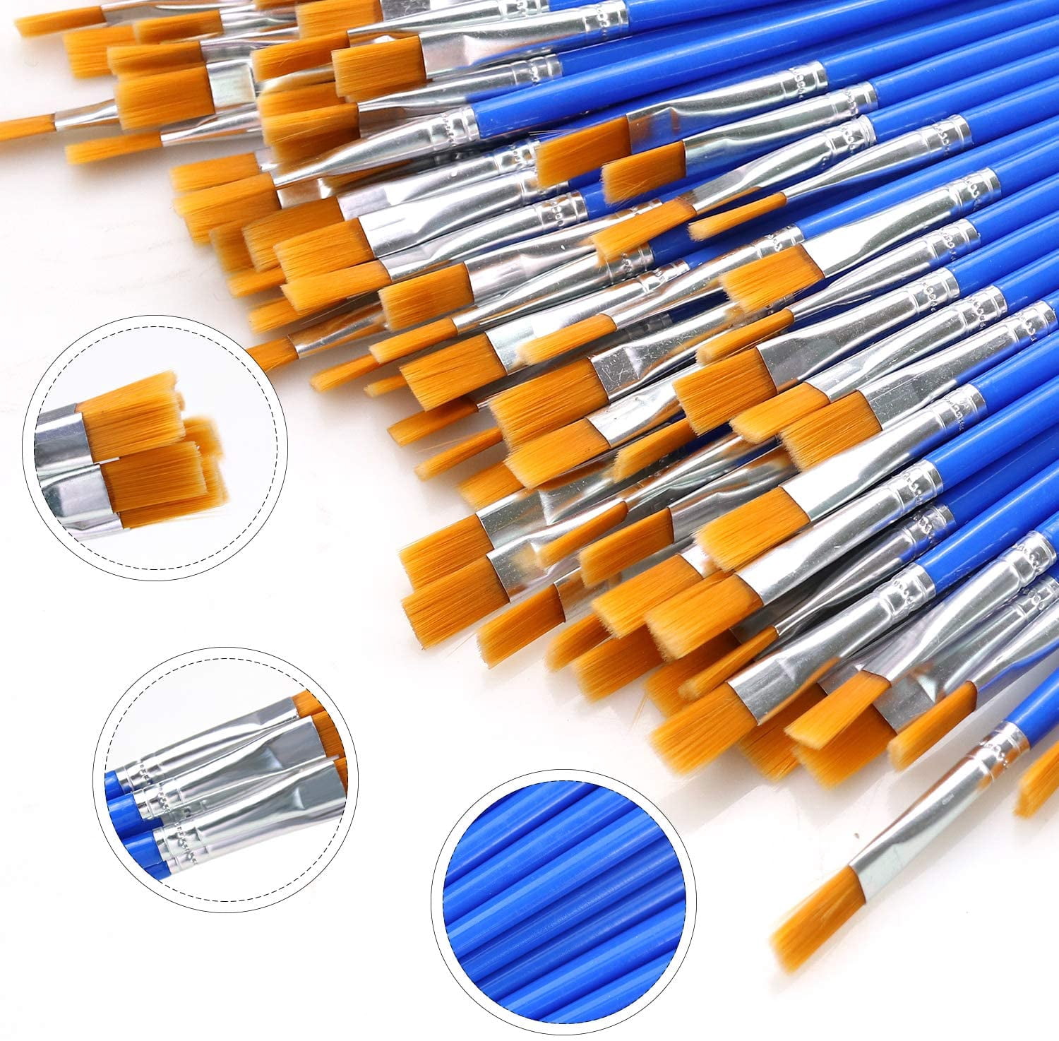 JJEAN-Paint Brushes Set,120 pcs Nylon Hair Brushes for Acrylic Oil Watercolor Artist Professional Painting Kits