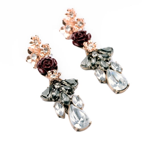 Rose Earrings Dangles Bridal Jewelry Details about   Pink And Cream Earrings Wedding 