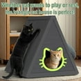thumbnail image 3 of Triangle Outdoor Cat House - Resin Cat House, Elevated & Ventilated Cat Houses for Outdoor Cats in Garden, Patio, or Yard, 3 of 8