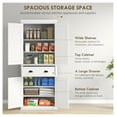 thumbnail image 4 of Kitchen Pantry Cabinet, 72'' Freestanding Storage Organizer with Drawer & Adjustable Shelves - White, 4 of 9