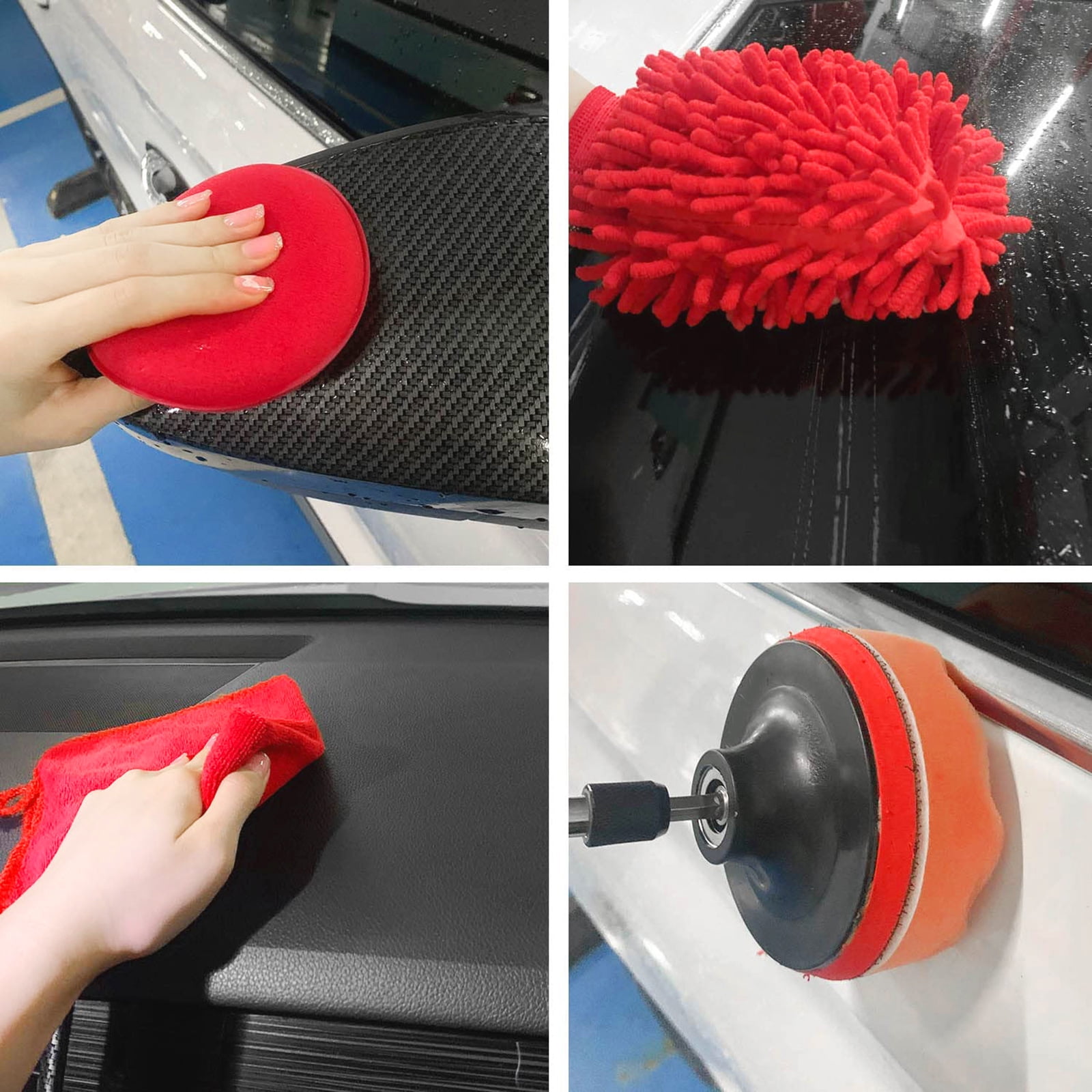 26pcs Cleaning Brush Set Car Dust Dirt Clean Tool Kit Cleaner Electric Drill Part for Air Holes Leather Rims Auto Detail
