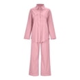 thumbnail image 4 of Women's Pure Color Linen Long Sleeve Shirt With Pocket & Relaxed Fit Straight Leg Pants Two Piece Set Petite Pant Suit for Women Women's Tall Ski Pants Ski Suit Women Women Snowsuit Winter Jumpsuits, 4 of 8