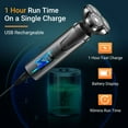 thumbnail image 6 of OCTMOM Electric Shavers for Men, 3-in-1 Cordless Beard Trimmer, Nose Hair Razor, Waterproof  for Wet Dry Use, Black, 6 of 9
