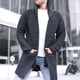 thumbnail image 5 of Suéter de punto de manga larga con cuello alto de color liso para hombre, cárdigan de otoño e invierno, 5 of 5