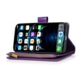 thumbnail image 5 of Allytechgroup iPhone 16 Wallet Case, 9 Cards Holder Zipper Wallet Case for Women Men Shockproof Hand Strap Full Protective Flip Stand Case Cover for Apple iPhone 16, Purple, 5 of 8