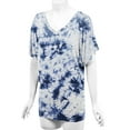 thumbnail image 5 of Made by Johnny Women's V-Neck Short Sleeve Tie Dye Drape Dolman Top XXXL WHITE_NAVY, 5 of 6