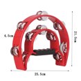 thumbnail image 4 of Musical Tambourine Handbell with Double Row Metal Jingles Percussion Drum Party Gift Percussion Instruments red, 4 of 8