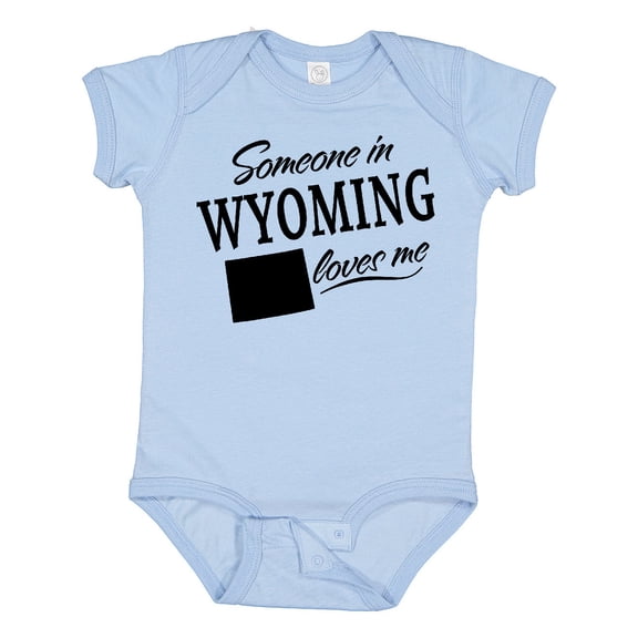 Inktastic Someone in Wyoming Loves Me Boys or Girls Baby Bodysuit