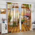 thumbnail image 4 of Sunset Ocean Curtains, Ocean Scene Beach View Curtain Sea Wave Summer Tropical Seaside Scenery Thermal Insulation Blackout Window Treatments for Bedroom Cafe 84x84in, 4 of 6