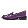 thumbnail image 2 of YDN Women Round Toe Monk Strap Lofers Buckle Slip on Low Chunky Heels Daily Work Walking Shoes Size 11 Purple, 2 of 5