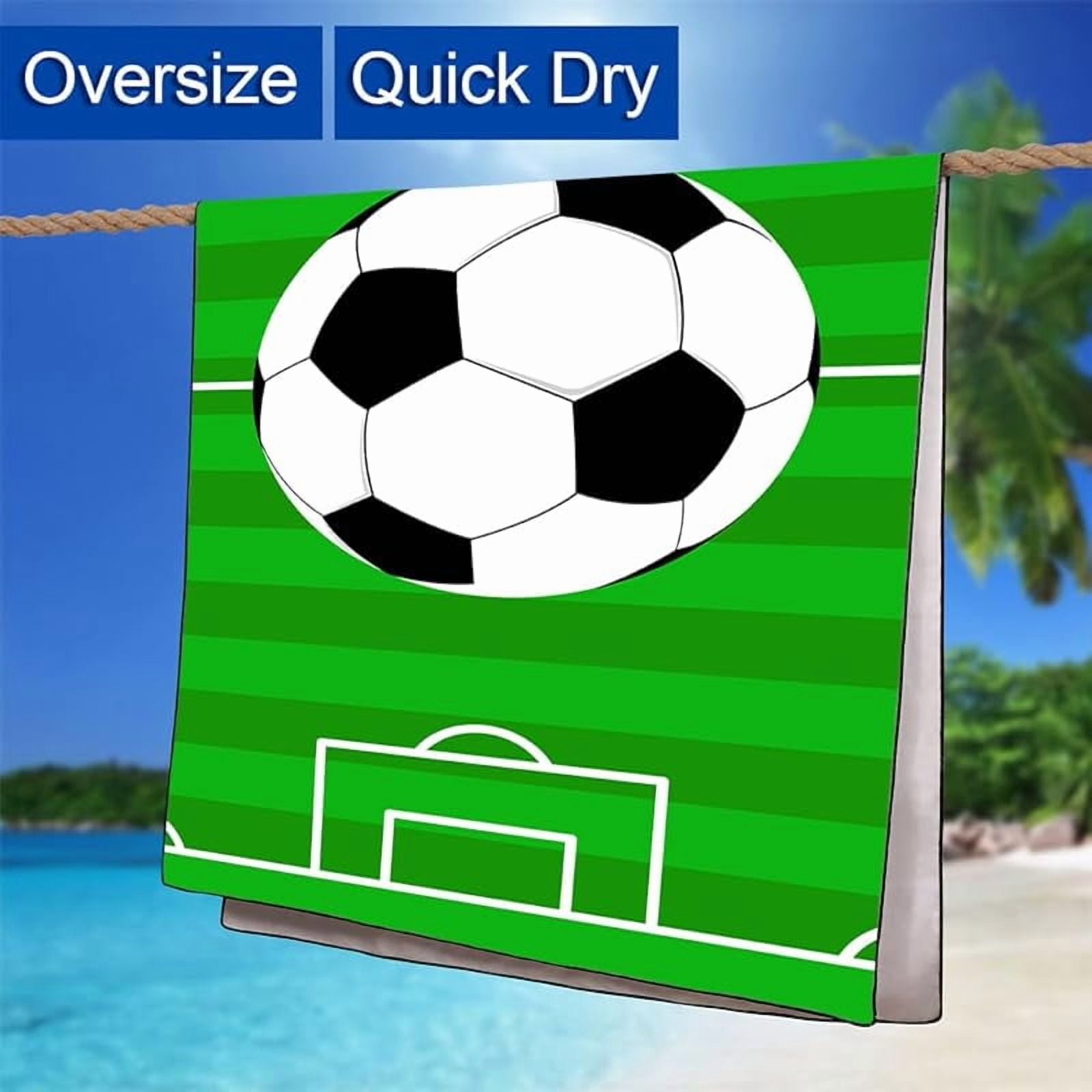 Football Field Beach Towel Oversized 71x36IN Quick Dry Sand-Free Soccer Field Towels for Swim Camping Travel