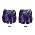 thumbnail image 3 of Balery Purple Plant White Tiger Pantalones cortos deportivos para mujer con forro y dos bolsillos, elásticos, para entrenamiento, gimnasio, yoga-X-Large, 3 of 7