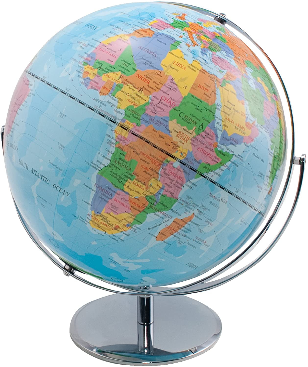 Nautical Blue Rotated World Globe Desktop Table Home Decorative 