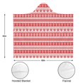 thumbnail image 3 of Wearable Blanket,Red and White Christmas Pattern Hooded Wearable Flannel Blanket for Adults & Teens,Winter Poncho Shawl Wrap Cape Cozy Anti-Pill,50"x60", 3 of 5