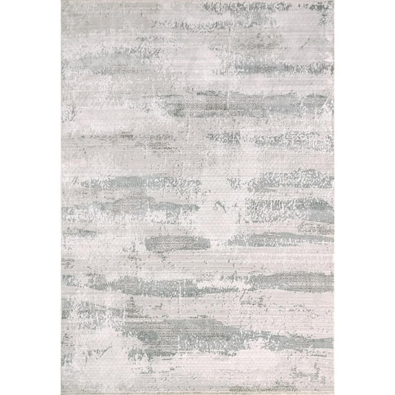 Refine Machine Made Contemporary Area Rug - Taupe Silver Gold - 6' 7" x 9' 6"